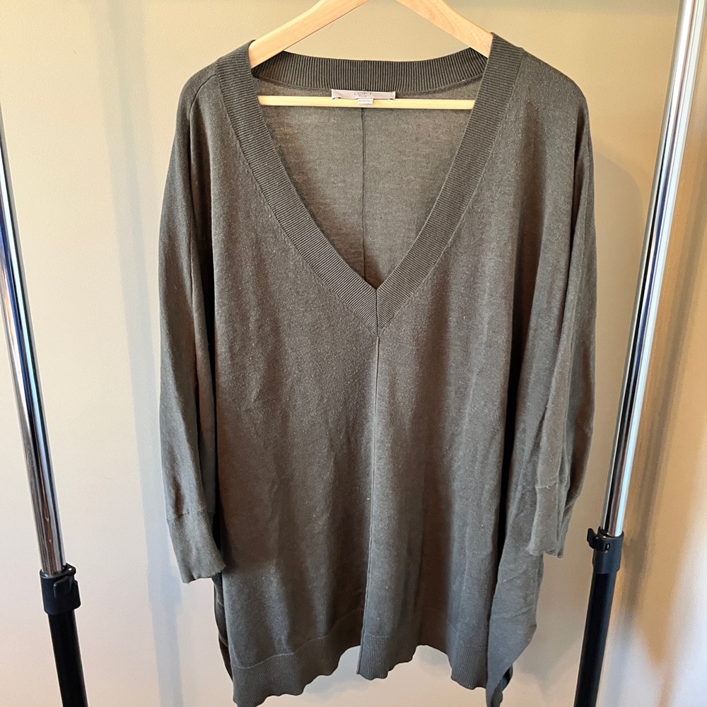Women's Green Loft V-Neck Sweater